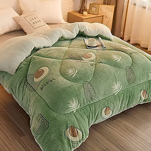 Cotton Winter Patchwork Duvet, Winter Warm Lamb Velvet Core, Thick Warm Lamb Cashmere Blanket, Lamb Velvet Winter Quilt, Autumn and Winter Thickened Warm Quilt,B,200 * 230cm(6kg)
