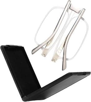 SKYOAK Unbreakable Evolved Flat Folding Reading Glasses, Full Size Blue Light Foldable Portable Readers with Case