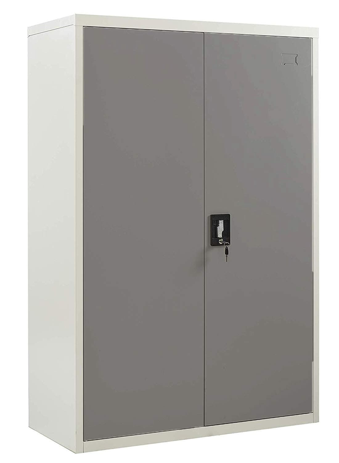 COMOTS Office Cupboard 4 Layer Office Filing Cabinet 2 Door Locking Bookcase Filing Cabinet Shelving Unit, 90 x 40 x 140 cm