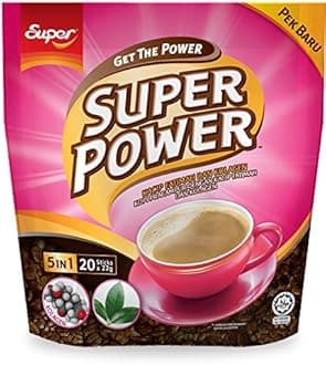 2-Pack / Malaysia Brand/Super Power 5 In 1 Premium Instant Coffee/With Herbal Extract of Kacip Fatimah & Collagen/Delicious Health Boost For Ladies/A Shot Of Collagen In Your Morning Coffee/20s x 22g/pack
