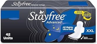 Stayfree Advanced XXL | 42 Pads | All Night Ultra Comfort Sanitary Pads for Women |