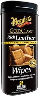 Meguiar's G10900 Gold Class Rich Leather Cleaner & Conditioner Wipes (25 wipes)