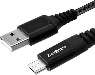 Micro USB Cable 3A Fast Charging 1M Braided Cable for Smartphones, Tablets, Laptops & other Micro USB devices, 480Mbps Data Sync, Quick Charge 3.0 (RCM 10, Black)