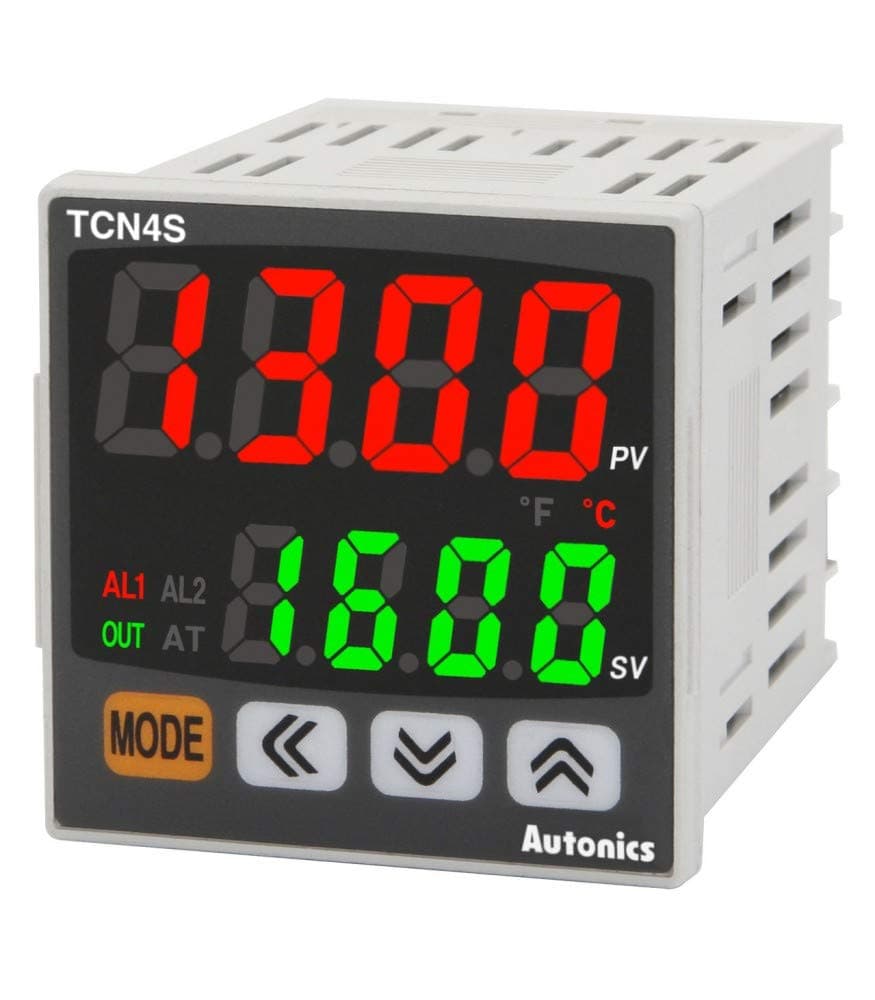 TCN4S-24R Temp Control, 1/16 DIN, Dual display 4 Digit, PID Control, Relay & SSR Output, 2 Alarm Output, 100-240 VAC