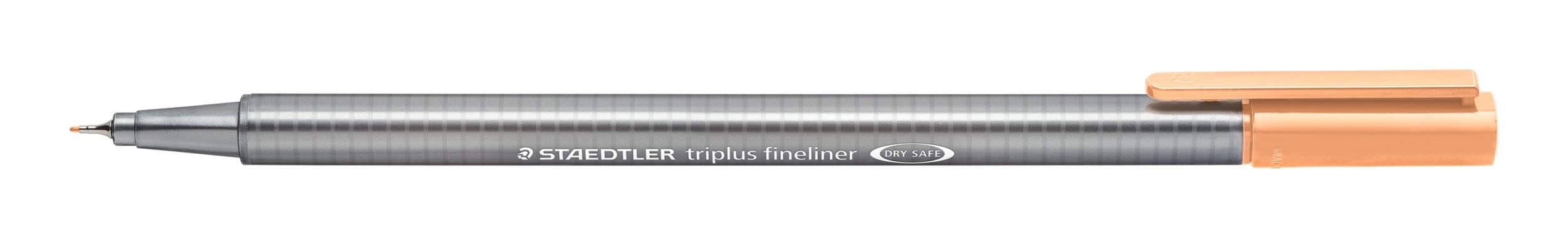 Staedtler 334-430 fineliner triplus, Triangular Shaft, in a Cardboard case, Metal-encased tip, Approximately 0.3 mm, 10 Pieces, Skin Colours