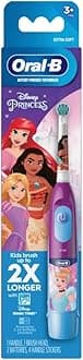 Oral-B Kid's Battery Toothbrush Featuring Disney Princess, for Kids 3+, Pink/Turquoise