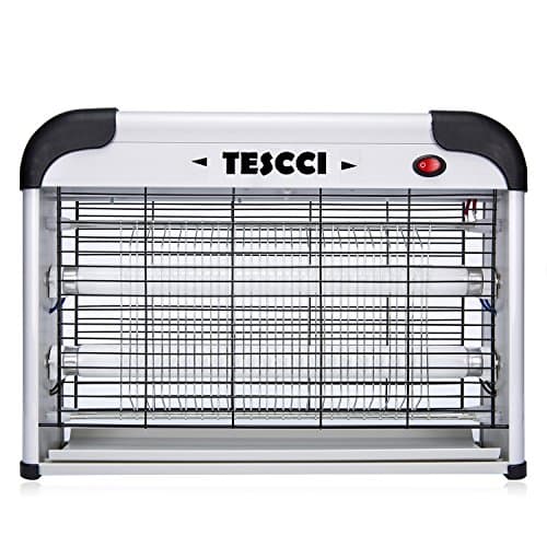 TESCCI 20W Electronic Bug Zapper - Insect, Fly, Mosquito Killer and Zaps Other Insects Attracted by UV Light (Grey)