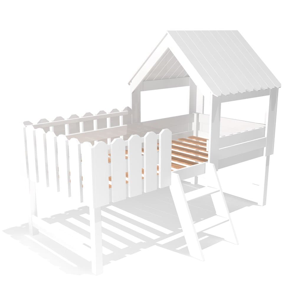 BAUMHAUS Play Bed Solid Wood White including Slatted Frame 90 x 200 cm