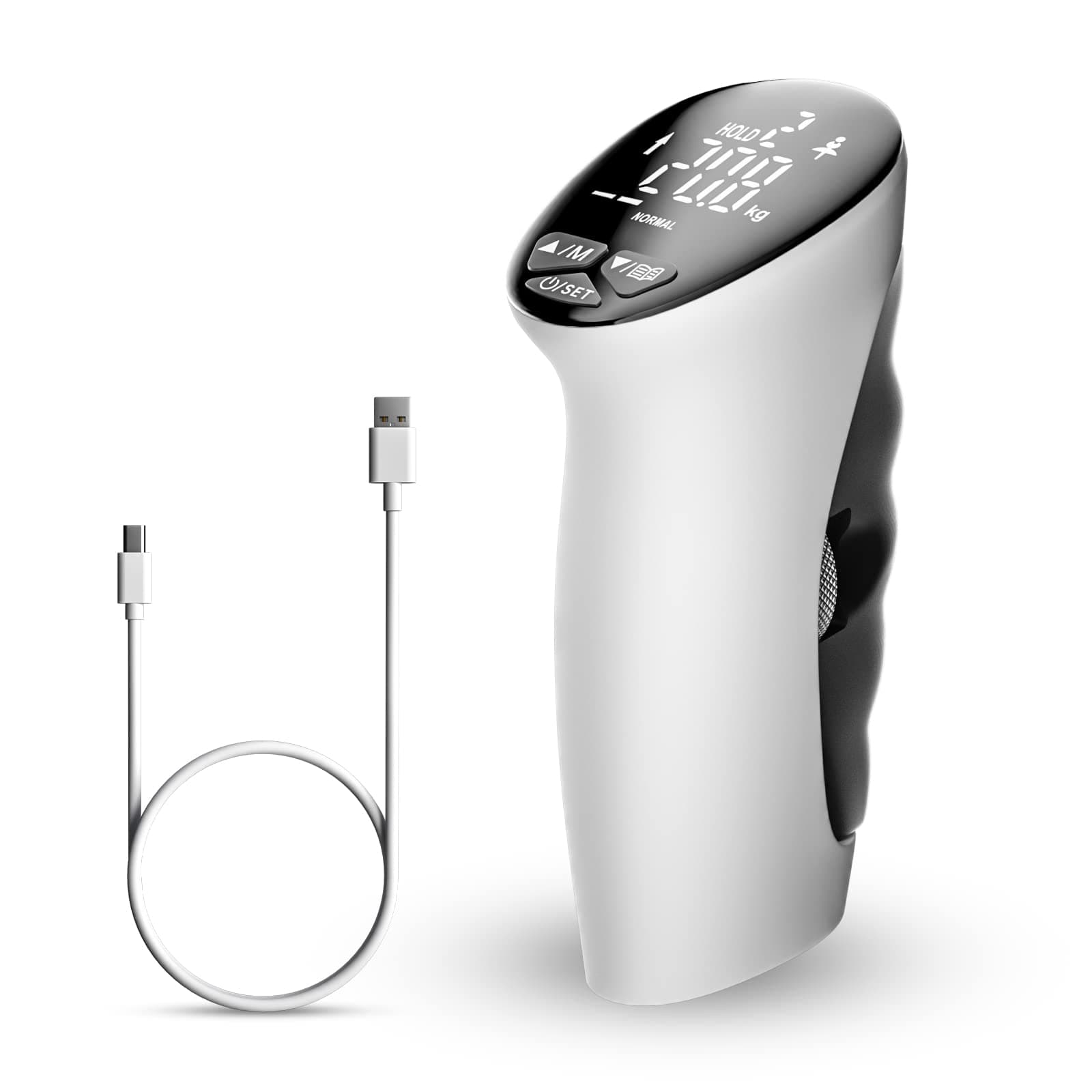 Grip Strength Tester,Digital Hand Dynamometer Grip Strength Measurement Meter Auto Capturing Electronic Hand Grip Power 198Lbs / 90Kgs