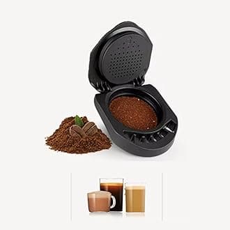 Reusable Coffee Adapter for Dolce Gusto Machine,Refillable Ground Coffee Converter Compatible with Piccolo XS & Mini Me Genis S,Crema Coffee Adapter Holder with Stainless Steel Coffee Tamper