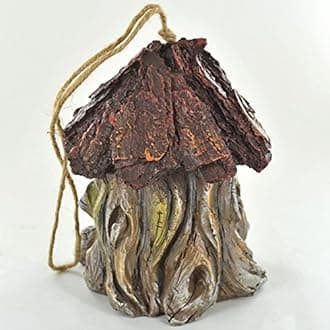 Prezents.com Decorative Bird House with Hanging Rope Ladybug Tree Nest Box Fun Garden Decor Height 17cm