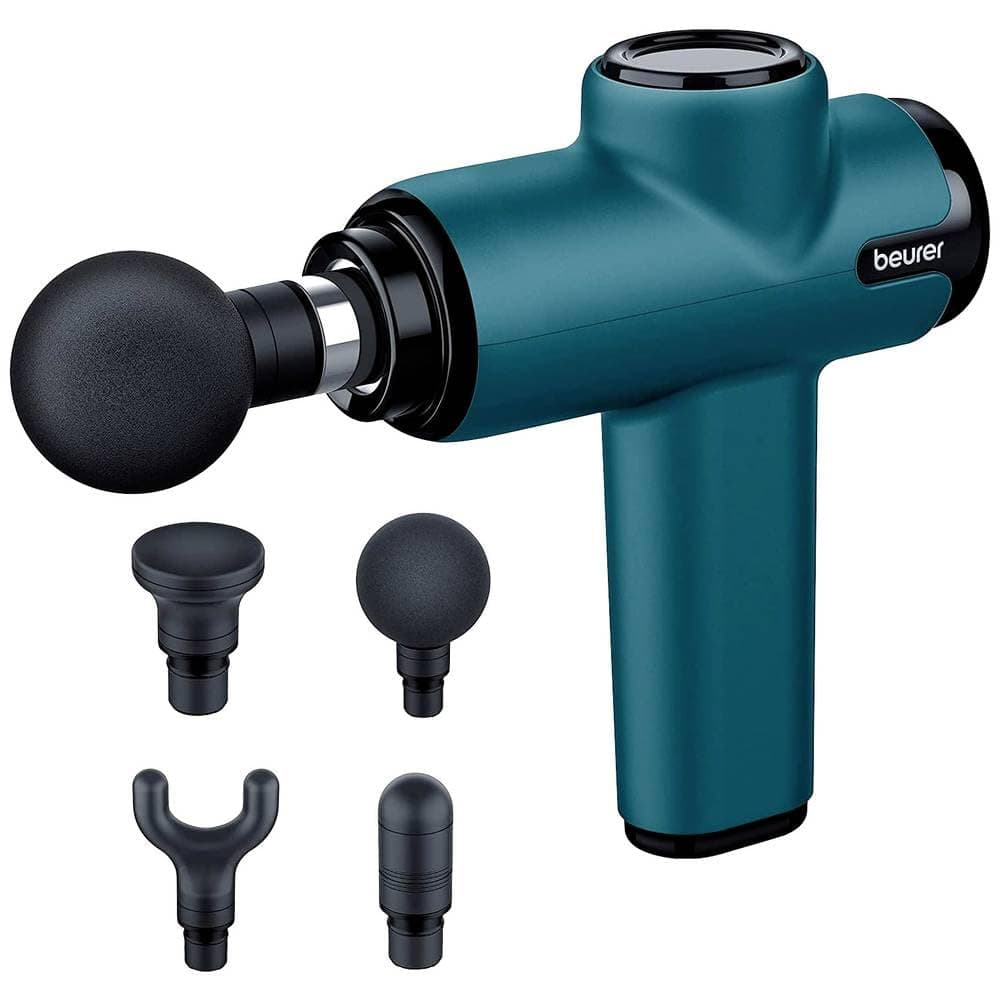 Beurer Mg99 Compact Massage Gun, Mini Deep Tissue Massager With 4 Attachments, Powerful Trigger Point Massage To Relieve Tension, Handheld Massager With 5 Intensity Levels, Rechargeable Battery, Black