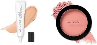 wet n wild Megalast Eyeshadow Primer and Color Icon Blush Cruelty-Free Makeup Bundle with Vitamin E Enriched Primer and Jojoba Oil Infused Blush