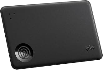 Tile by Life360 Slim - Wallet Finder, Bluetooth Tracker and Item Locator for Luggage Tags, Passports and More, Both iOS and Android Compatible, Phone Finder, Pack of 1(Black)
