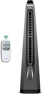 Symphony Surround-i Bladeless Tower Fan for Room | High-Speed with Swivel Action, Touchscreen Control Panel & Remote | 1 Year Warranty | Grey