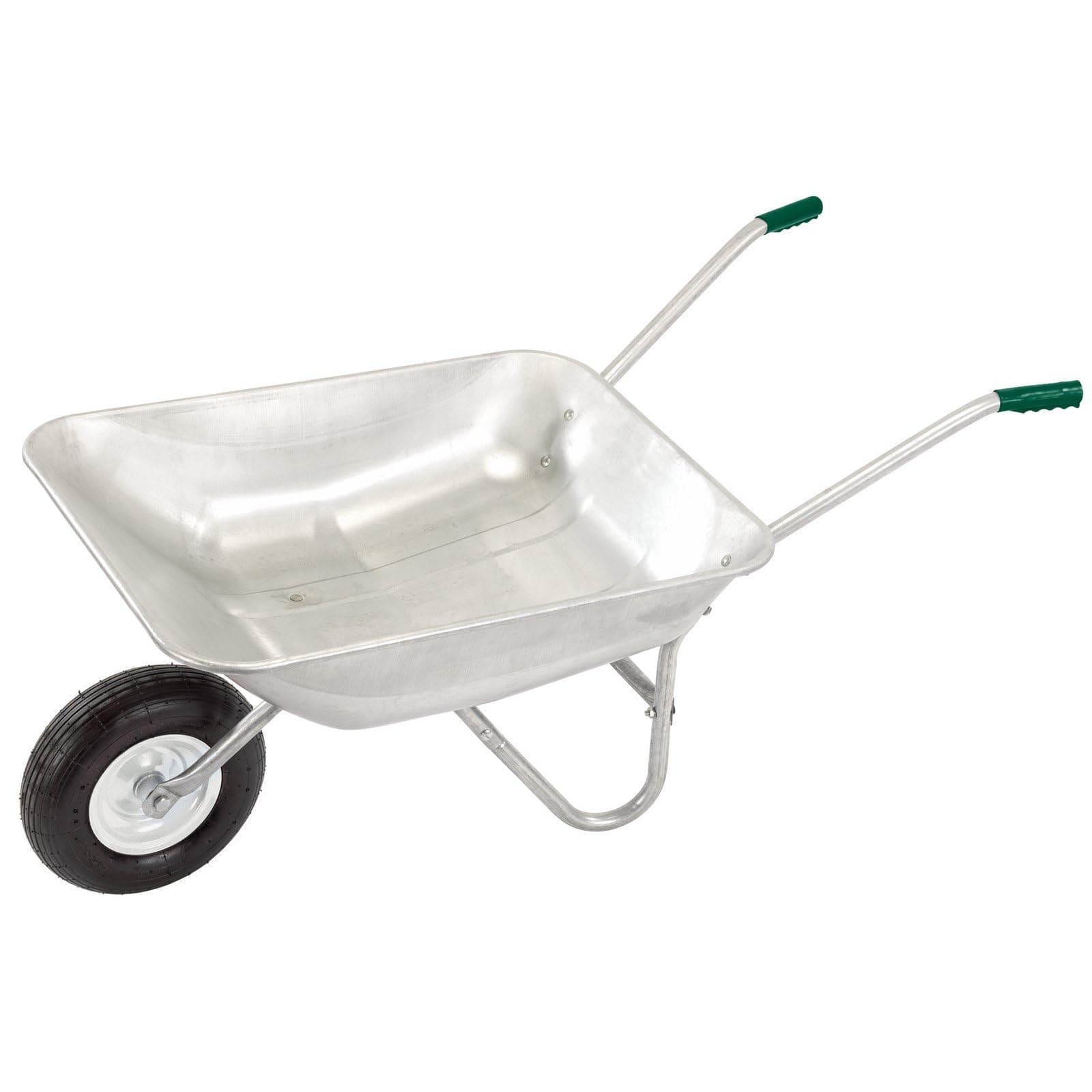 31619 Galvanised Wheelbarrow, 65L, Green