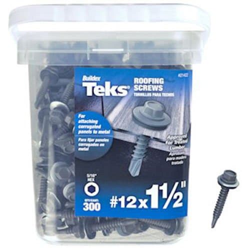 Teks #12 x 1-1/2 in. HEX Washer Head Drill PT Metal-to-Metal Roofing Screws 300CT