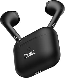 Boat Airdopes Joy, 35Hrs Battery, Fast Charge, IWP Tech, Low Latency, 2Mic ENx, Type-C Port, v5.3 Bluetooth Earbuds, TWS Ear Buds Wireless Earphones with mic(Jet Black)