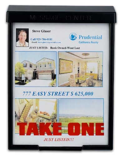 12 Black Snap Shut Brochure Boxes Brochure Holder Flyer Box Wholesale Bulk Outdoor Realtor Style Info Box Real Estate Marketing