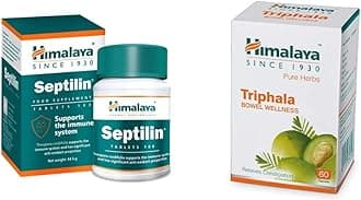 Himalaya Septilin Tablets - 60 Tablets & Himalaya Wellness Since 1930 Pure Herbs Triphala Bowel Wellness - 60 Tablets