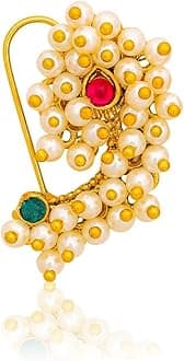 Maharashtrian jewellery traditional nath nose ring Without Piercing Marathi Nose Pin For Women And Girls NSP164