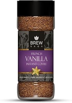 French Vanilla Instant Coffee Granule Bottle |100% Arabica | Freeze-Dried | Vanilla Flavoured Coffee | No Added Sugar | Coffee Powder In Fresh | Makes 30 Cups | 50 Gram