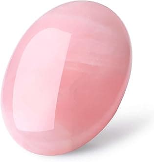LAIDANLA Rose Quartz 2.4" Large Palm Stone Healing Crystals Natural Gemstones Calming Effects Energy Balancing Reiki Polished Worry Stone Cleansing Protection Anxiety Stress Relief Therapy 1PC