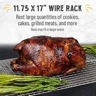 Checkered Chef Stainless Steel Cooling Rack Baking Rack Twin Set. Fits Half Sheet Cookie Pan