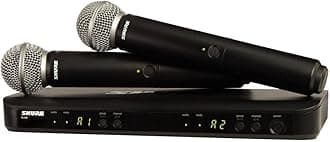 BLX288/SM58 Wireless Microphone System - 14-Hour Battery Life, 300 ft Range, UHF | Includes (2) SM58 Handheld Vocal Mics, Dual Channel Receiver | H9 Band (BLX288/SM58-H9)