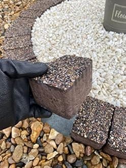 Garden Granite Circle Tree Surround Grass Border Paving Slab Stone Concrete Water Feature (CREAM/BROWN, 79)