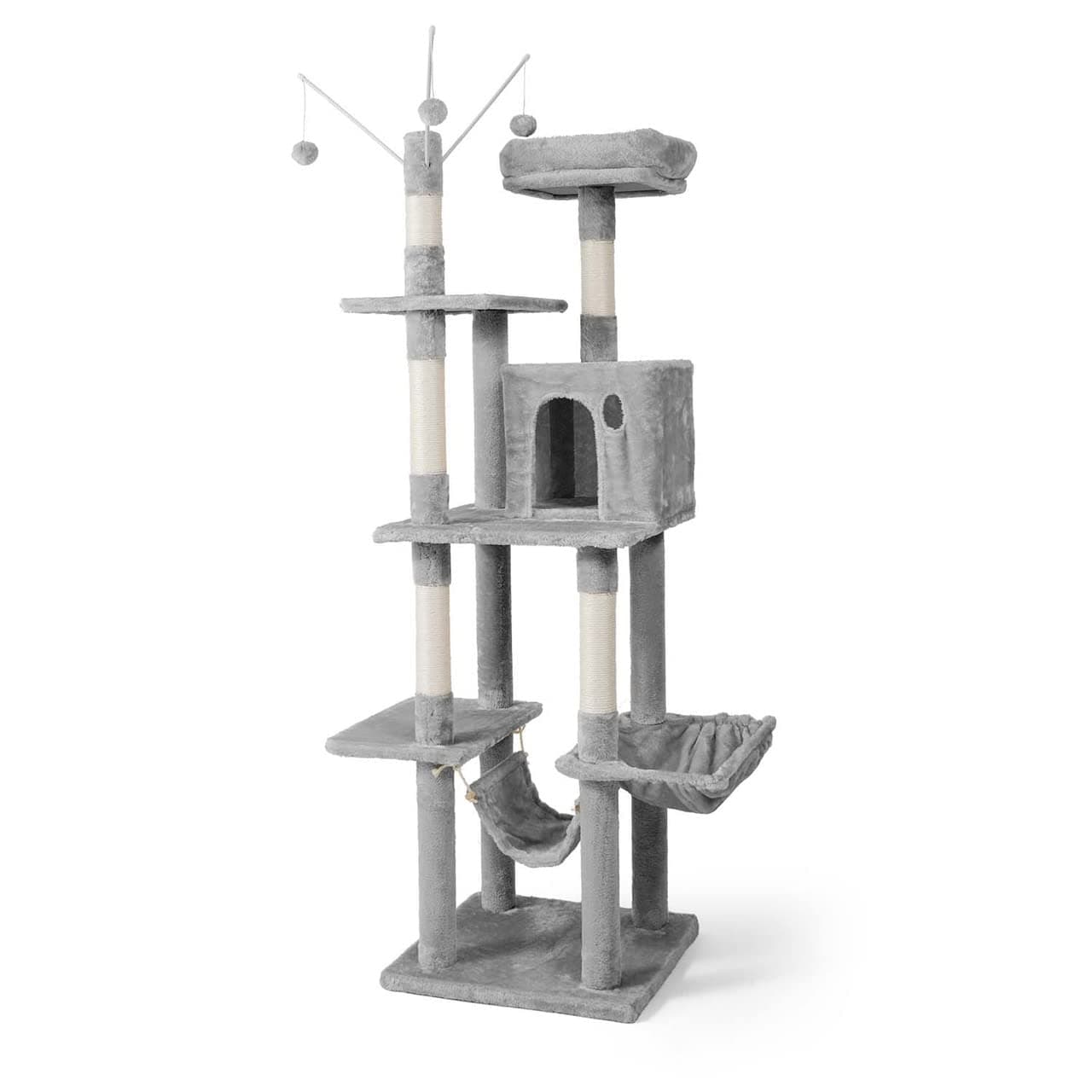 CAPHAUS 70-Inch Cat Tree, Light Grey