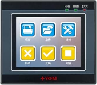 PLC HMI All in One Integrated Programmable Logic Controller, 2.8 Inch Touch Screen TFT LCD Display with 7 Input 5 Relay Output, 4 Transistor Output for 2 High-Speed Pulse 100KHz and Direction