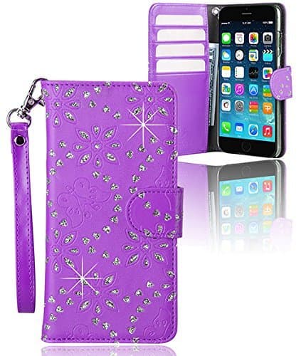 monsoon FLORENCE Leather Wallet Case Cover for Apple iPhone 6 Plus 6s Plus (5.5") - [PURPLE]
