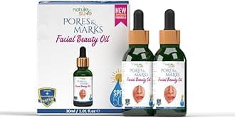 Nature Sure Pores and Marks Facial Oil with SPF 50 Sunscreen, Natural Skin Glow and Ultralight Face Care - (Pack of 2, 30ml Each)