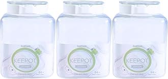 3 Pack, Airtight Dry Food Storage Container Set, Crystal Clear Body, BPA Free Kitchen Pantry Organization Canisters, Dishwasher Safe, Made in Japan (64 oz)