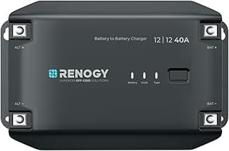 RENOGY REGO 12V 40A DC-DC Battery Charger with LiFePO4 Activation, Waterproof Smart Battery Charger Compatibility with Flooded, Gel, AGM, and Lithium Batteries for RV Marine Truck All Weather