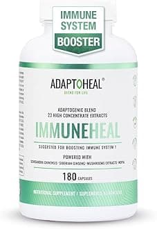 ADAPTOHEAL Immuneheal – Adaptogen, Immune System Booster Supplement with Schisandra Chinensis, Ginseng and Mushroom Extract (180 Capsules)