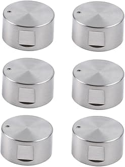 6 Pcs Gas Stove Knob 6mm Metal Gas Stove Knobs Range Oven Knobs Control Knobs Adaptors Oven Switch Cooking Surface Control Locks