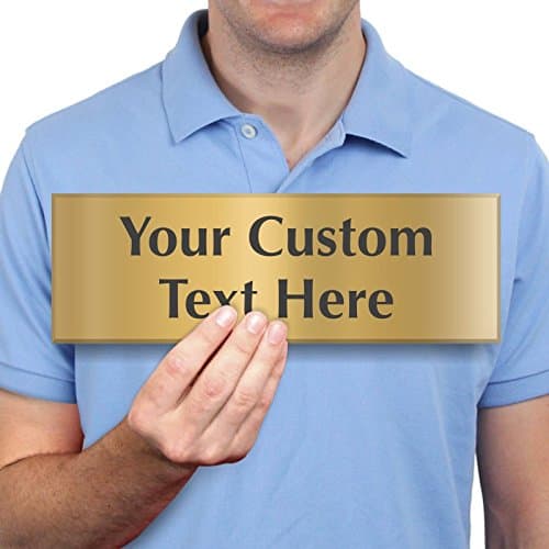 Brass Sign, Custom Text [Your Special Message Here], Cymbalic Brass Sublimated, 12" x 4"