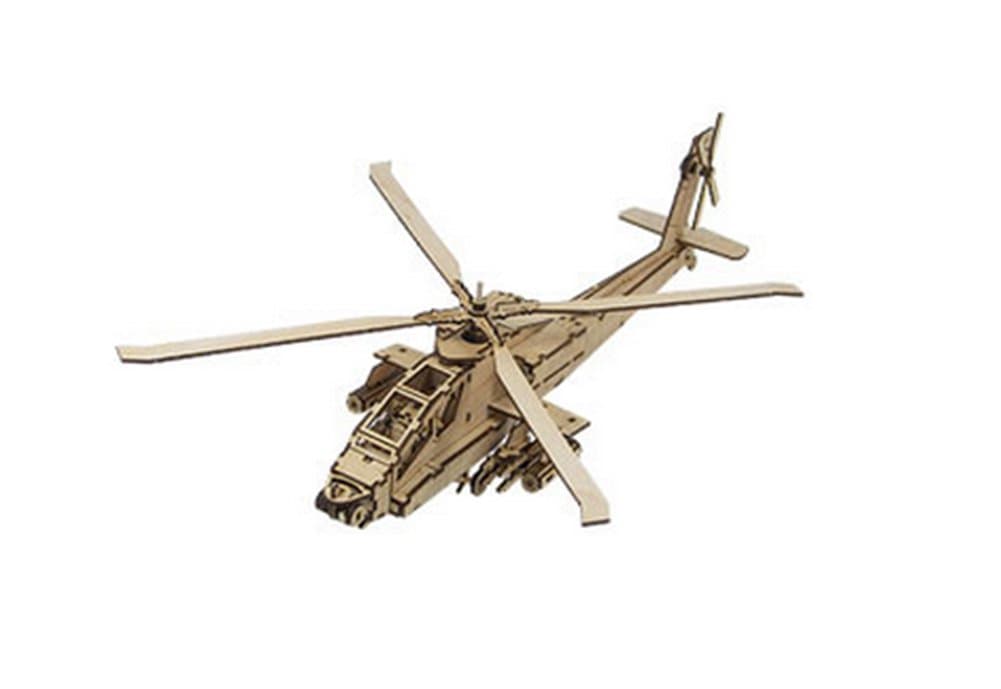 Desktop Wooden Model Kit AH-64 Helicopter Apache/ YG717