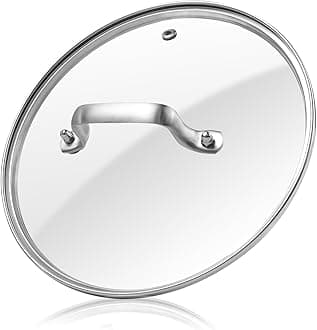 Antrader Tempered Glass Lid ,10" Glass Covers for Pots,Pans and Skillets,1Set,Clear