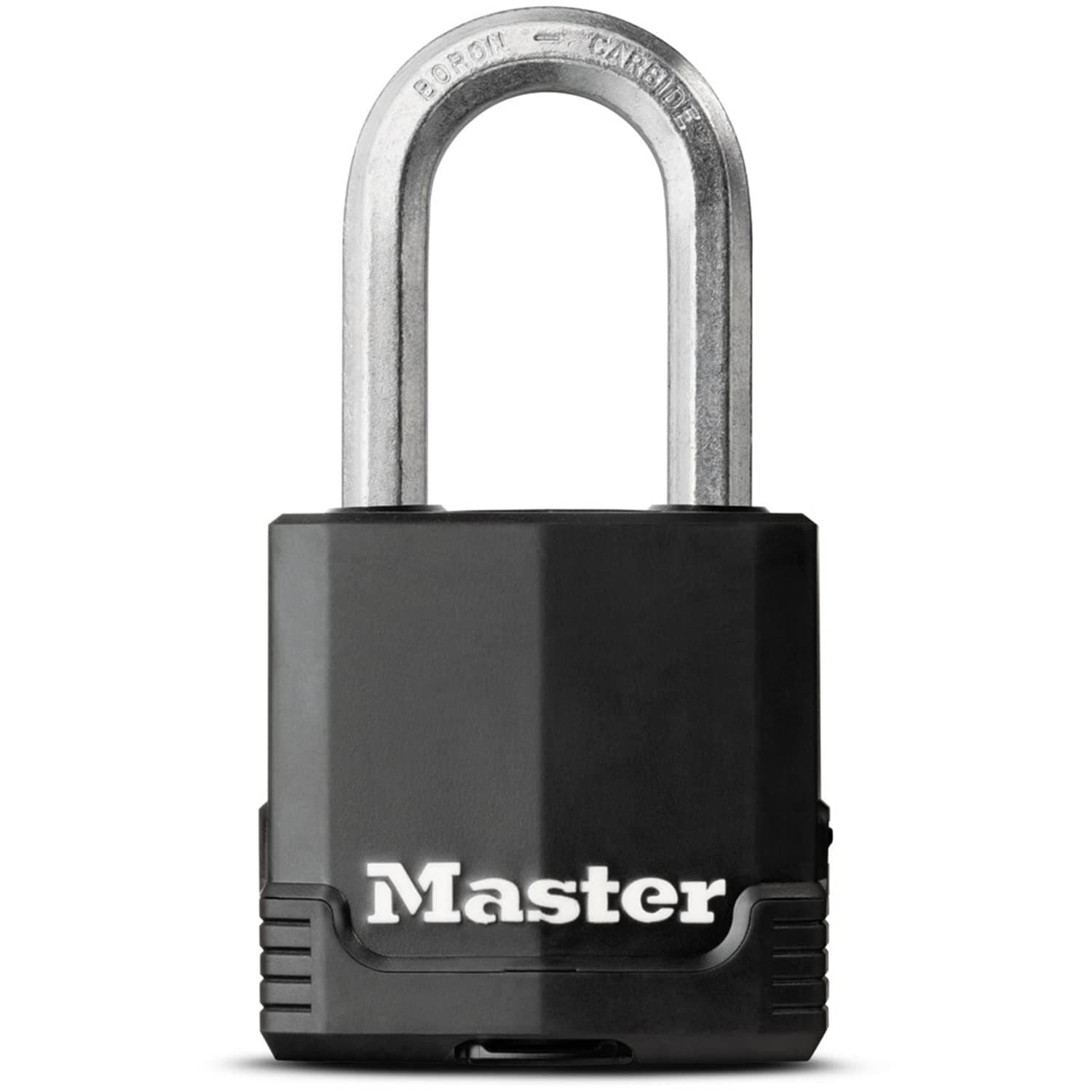 MASTER LOCK Heavy Duty Padlock, Security Level 8/10, Outdoor, Keyed, Covered Laminated Steel, Weatherproof, Medium Shackle