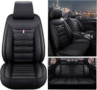 Leather Car Seat Covers Full Set for Ford Mustang/Mustang GT/Mustang MACH 1 3-Doors, Waterproof Front Rear Custom Seat Cushions Protectors Auto Four Seasons Universal Breathable Interior Accessories