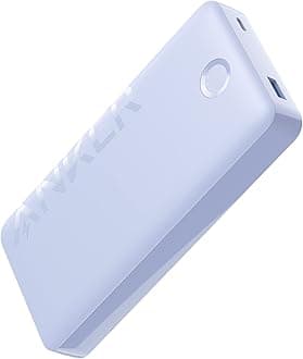 AnkerPortable Charger, 20,000mAh Power Bank, Battery Pack with 2-Port, 15W High-Speed Charging for iPhone 15/15 Plus/15 Pro/15 Pro Max, 14/13/12 Series, Samsung Galaxy, and More (Purple)