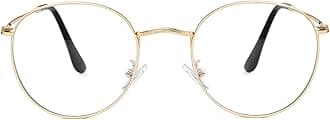 Kursan Classic Round Clear Lens Glasses for Women Men Circle Metal Frame Non-Prescription Eyeglasses