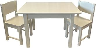 HH Home Hut Children's White Wooden Table and Chair Set – Kid-Friendly, Durable, and Stylish Furniture for Playroom, Nursery, or Study Room