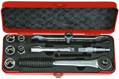 Heytec 50780809580 Sanitary Tool Set, Silver/Black/Blue, Set of 11 Piece