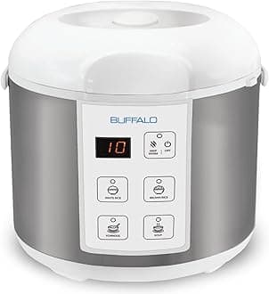 Classic Rice Cooker with Clad Stainless Steel Inner Pot - Electric Rice Cooker for White/Brown Rice, Grain - Easy-to-clean, Non-Toxic & Non-Stick, Auto Warmer (10 Cup)