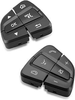 Steering Wheel Buttons Fit for Mercedes Benz C-Class W205 Touring Coupe, Fit for Mercedes Benz GLC C253 X253, Steering Wheel Control Button Cover 12 Pcs (Black)