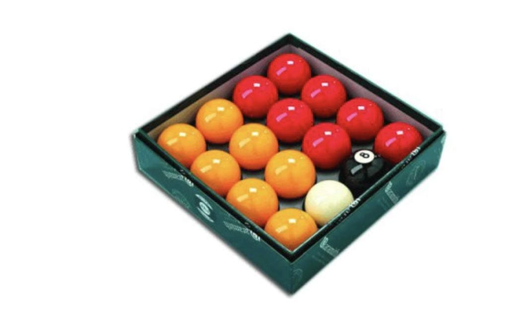 Premier Red-Yellow 2" Pool Balls with 1 7/8" White